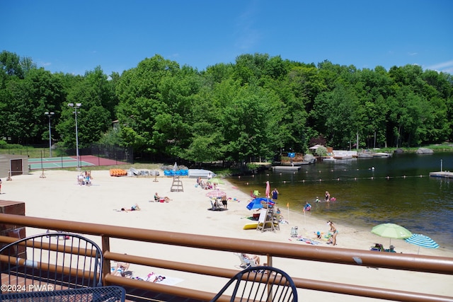 view of community featuring a water view