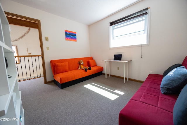 living room featuring carpet