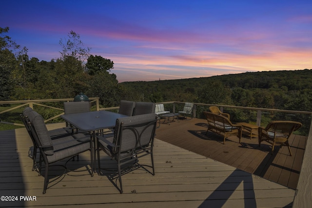 view of deck at dusk