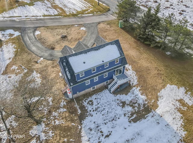 view of snowy aerial view