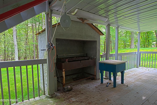 127 E Mulberry Dr, Milford, PA 18337 - deck with a lawn and a storage shed