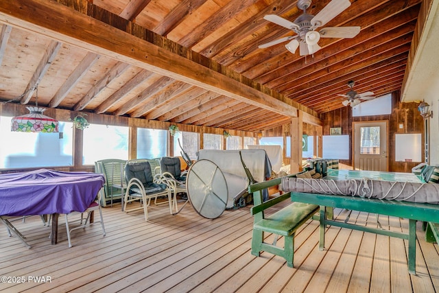 24 Lakeside Dr, Lakeville, PA 18438 - deck with ceiling fan