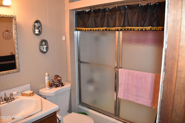 121 Mountain View Dr, Lords Valley, PA 18428 - full bath with bath / shower combo with glass door, toilet, and vanity