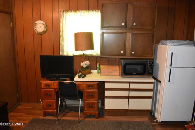 121 Mountain View Dr, Lords Valley, PA 18428 - office space featuring dark wood-style flooring and wood walls