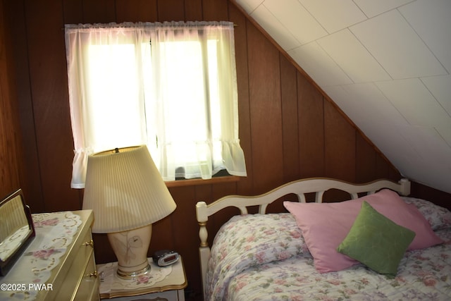 121 Mountain View Dr, Lords Valley, PA 18428 - bedroom featuring multiple windows and lofted ceiling