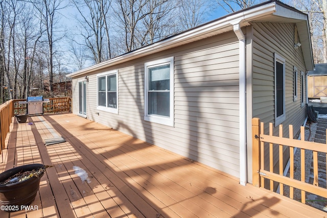 deck with area for grilling