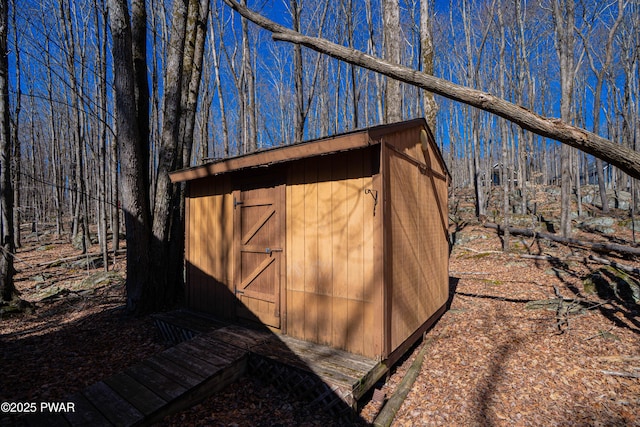 view of shed