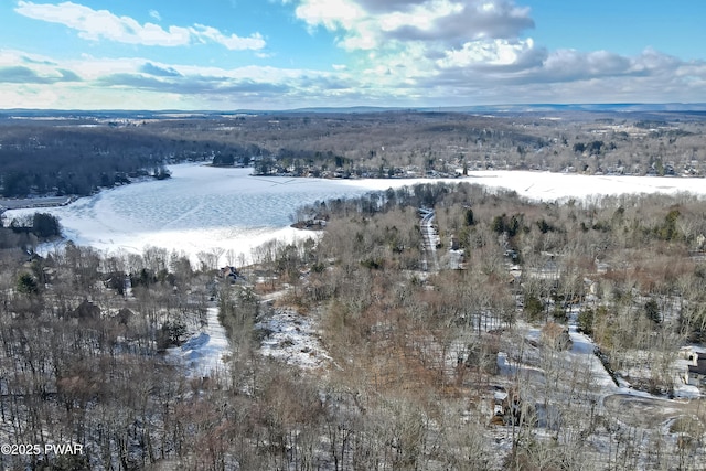 view of snowy aerial view