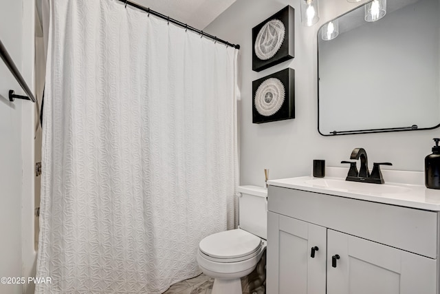 bathroom with toilet and vanity