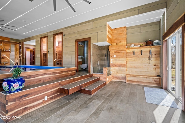 122 Overlook Ln, Lords Valley, PA 18428 - exterior space with ceiling fan and a porch