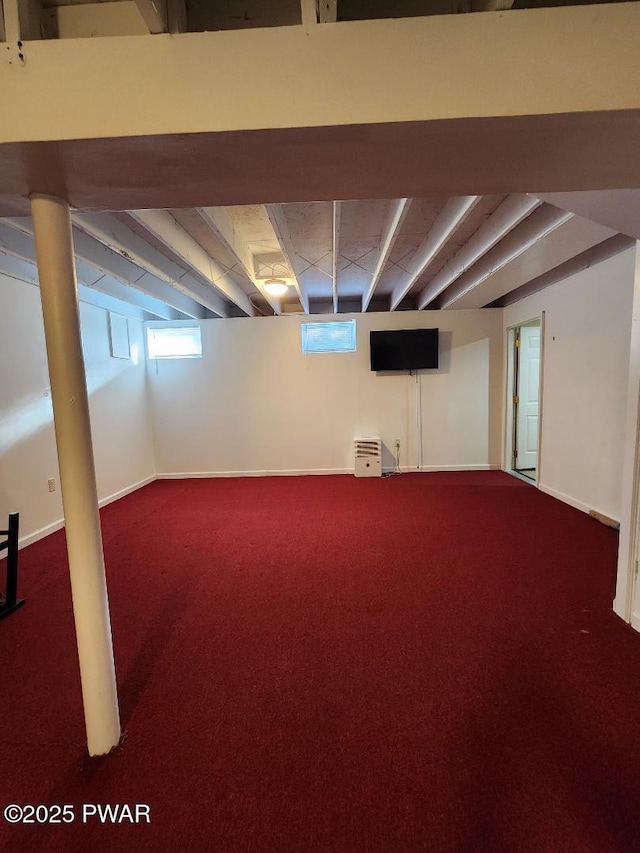 814 Clearview Dr, Long Pond, PA 18334 - below grade area featuring baseboards and carpet