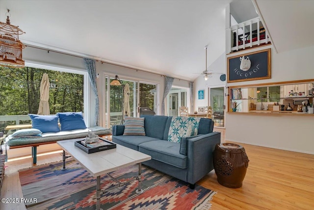 115 Washington Dr, Lords Valley, PA 18428 - living room with wood finished floors and a ceiling fan