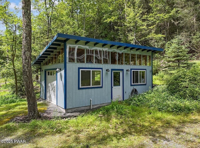 115 Washington Dr, Lords Valley, PA 18428 - view of outbuilding featuring a view of trees