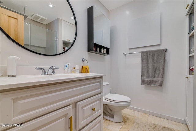 115 Washington Dr, Lords Valley, PA 18428 - bathroom featuring vanity and a shower with door