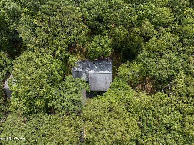 216 Canterbrook Dr, Lords Valley, PA 18328 - view from above of property featuring a heavily wooded area