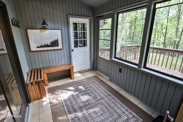 216 Canterbrook Dr, Lords Valley, PA 18328 - unfurnished sunroom with lofted ceiling