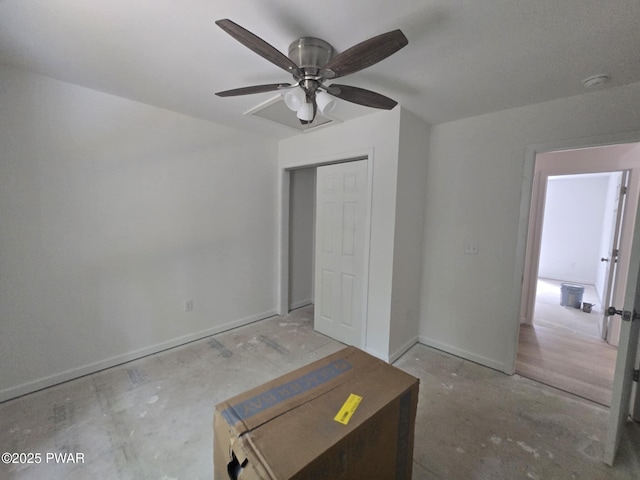 72 Lakeview Dr, Lake Ariel, PA 18436 - unfurnished bedroom featuring a ceiling fan and a closet