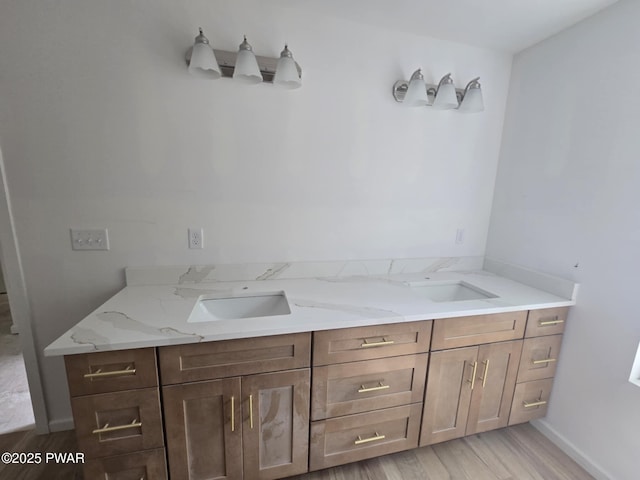 72 Lakeview Dr, Lake Ariel, PA 18436 - full bath featuring double vanity and wood finished floors