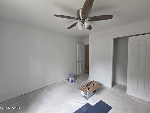 72 Lakeview Dr, Lake Ariel, PA 18436 - unfurnished bedroom with baseboards and ceiling fan