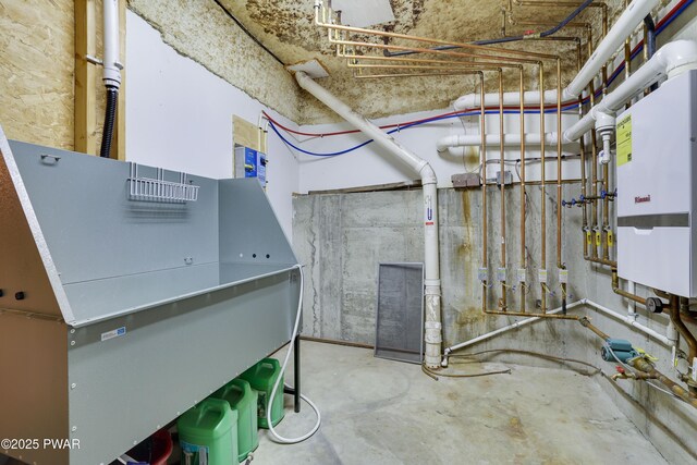 2766 Owego Tpke, Hawley, PA 18428 - unfinished basement featuring heating unit