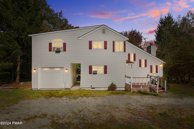 view of front facade featuring a garage