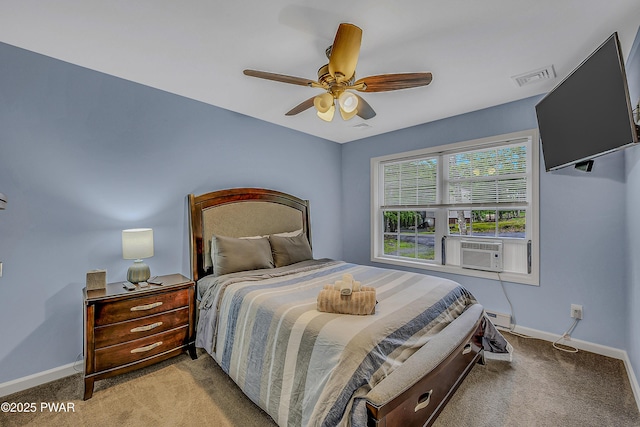 1011 Salem Pl, Lake Ariel, PA 18436 - bedroom with carpet flooring, baseboards, a baseboard heating unit, ceiling fan, and cooling unit