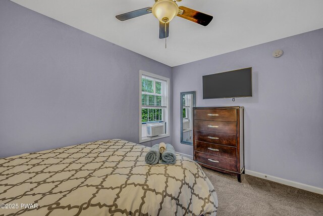 1011 Salem Pl, Lake Ariel, PA 18436 - carpeted bedroom with baseboards, ceiling fan, and cooling unit