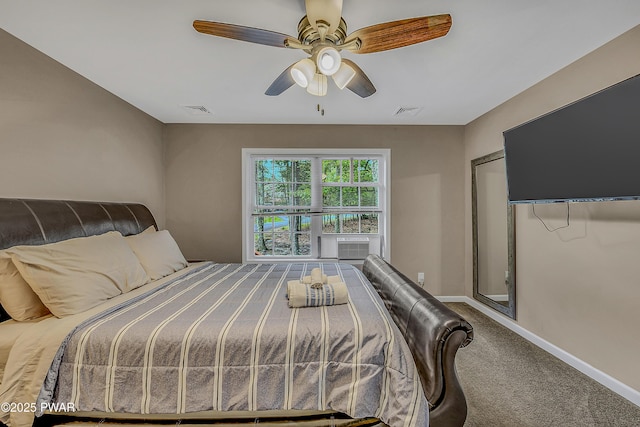 1011 Salem Pl, Lake Ariel, PA 18436 - carpeted bedroom featuring baseboards, a ceiling fan, and cooling unit