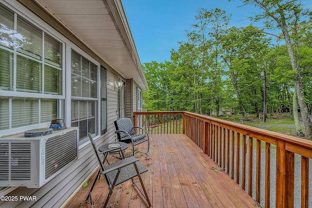 1011 Salem Pl, Lake Ariel, PA 18436 - wooden deck with cooling unit and view of scattered trees