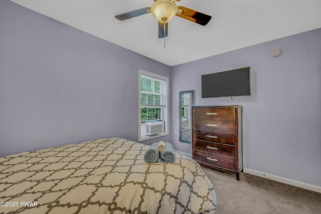 1011 Salem Pl, Lake Ariel, PA 18436 - carpeted bedroom with baseboards, ceiling fan, and cooling unit