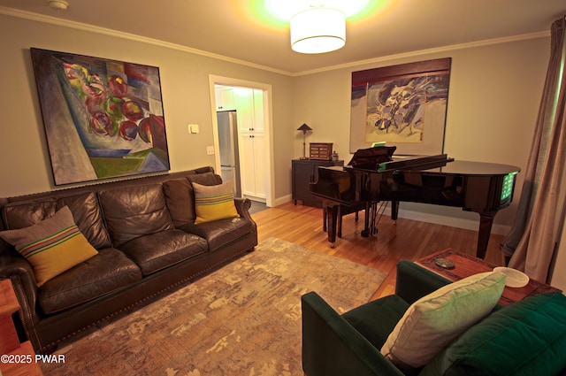 401 Log Tavern Rd, Milford, PA 18337 - living area featuring wood finished floors and ornamental molding