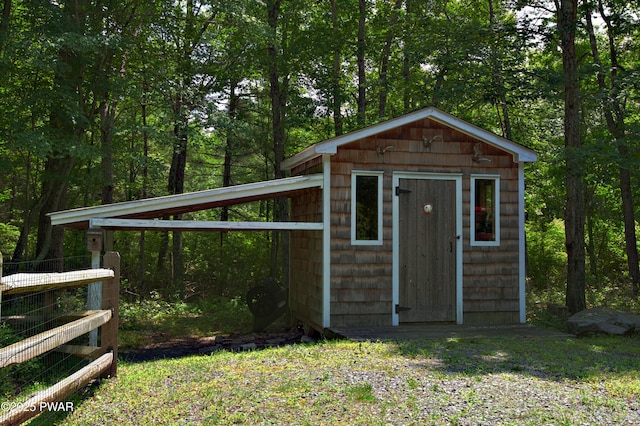 401 Log Tavern Rd, Milford, PA 18337 - view of shed with a forest view
