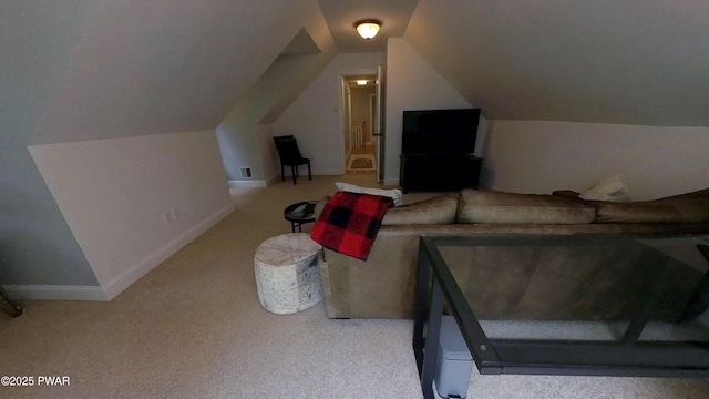 401 Log Tavern Rd, Milford, PA 18337 - living area with carpet and lofted ceiling