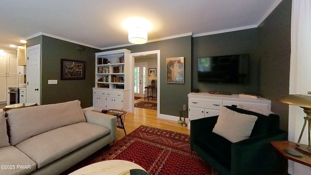 401 Log Tavern Rd, Milford, PA 18337 - living area with light wood-style flooring and ornamental molding