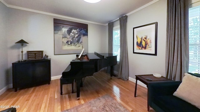 401 Log Tavern Rd, Milford, PA 18337 - sitting room featuring ornamental molding and light wood-type flooring