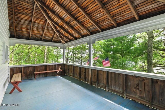 193 Old Rte 402, Dingmans Ferry, PA 18328 - unfurnished sunroom featuring lofted ceiling