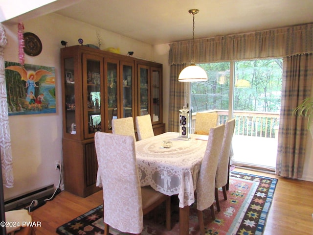 dining space featuring hardwood / wood-style floors