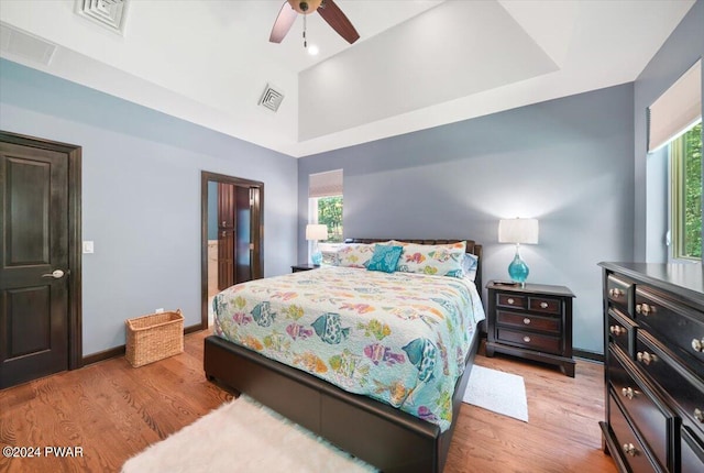 49 White Pine Cir, Lake Ariel, PA 18436 - bedroom featuring wood finished floors, baseboards, ceiling fan, and a tray ceiling
