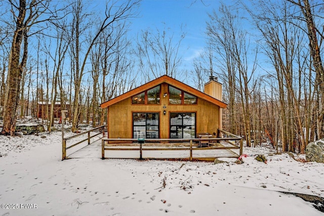 exterior space with a chimney