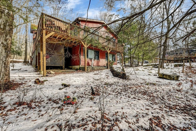 exterior space with a wooden deck