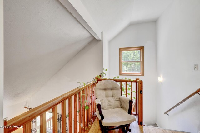 101 Bayberry Dr, Milford, PA 18337 - stairs with wood finished floors and lofted ceiling