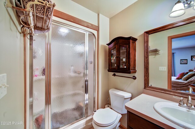 1419 Bear Dr, Bushkill, PA 18324 - bathroom featuring a stall shower and vanity