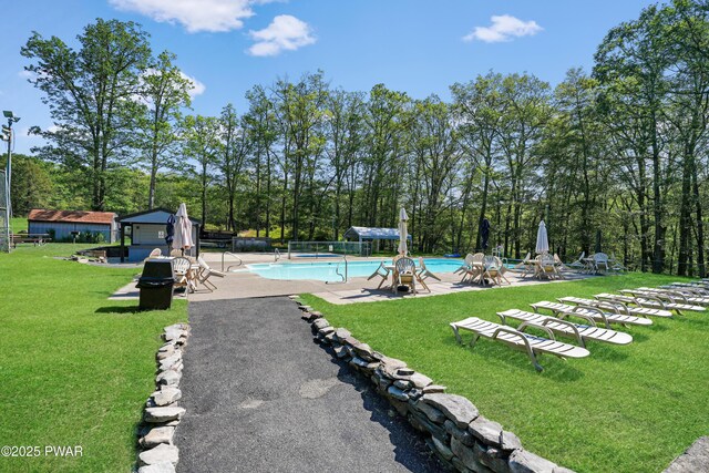 1419 Bear Dr, Bushkill, PA 18324 - community pool featuring a patio area