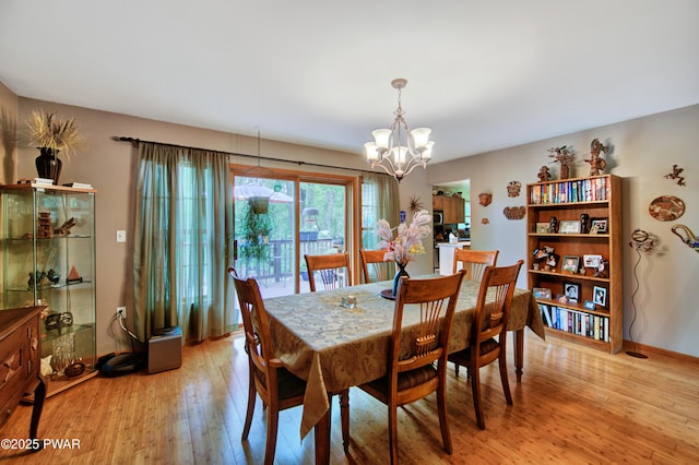1419 Bear Dr, Bushkill, PA 18324 - dining area featuring a chandelier and light wood finished floors