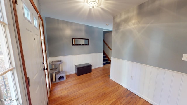 foyer featuring light hardwood / wood-style floors