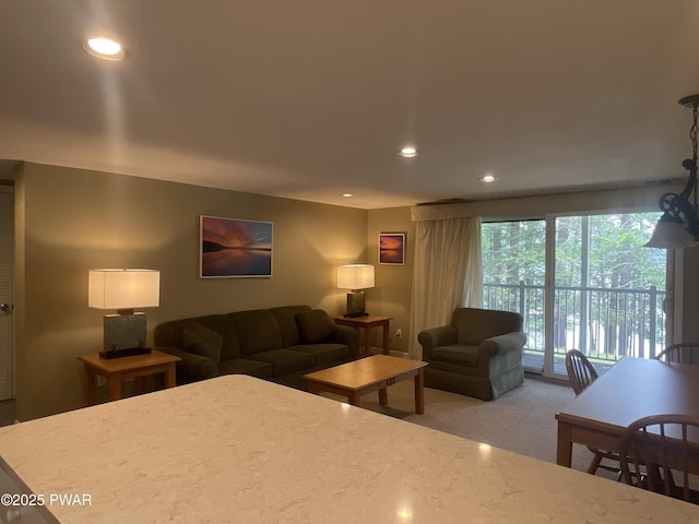 110 Waterview Ln Unit 31, Greentown, PA 18426 - living area with recessed lighting and carpet flooring