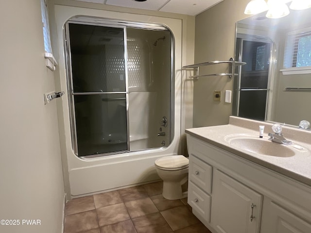 110 Waterview Ln Unit 31, Greentown, PA 18426 - full bathroom featuring vanity, combined bath / shower with glass door, and tile patterned flooring
