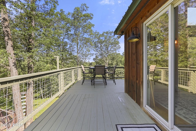980 Long Ridge Rd, Hawley, PA 18428 - wooden deck featuring outdoor dining area