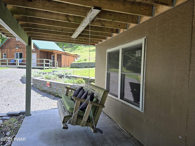 980 Long Ridge Rd, Hawley, PA 18428 - view of patio featuring an outdoor structure
