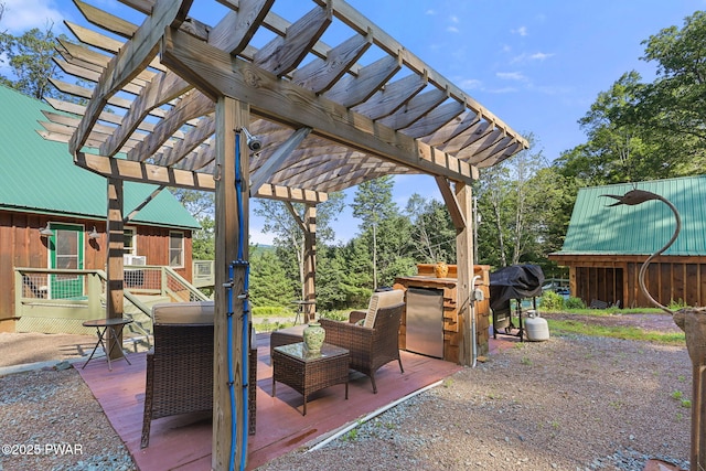 980 Long Ridge Rd, Hawley, PA 18428 - view of patio with a deck, a pergola, and area for grilling